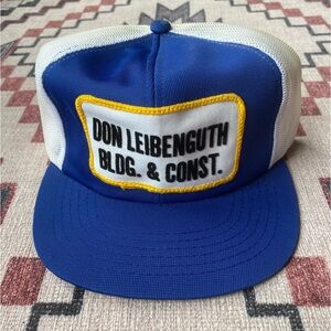 Vintage Don Leibenguth Building & Construction Trucker Snapback Hat